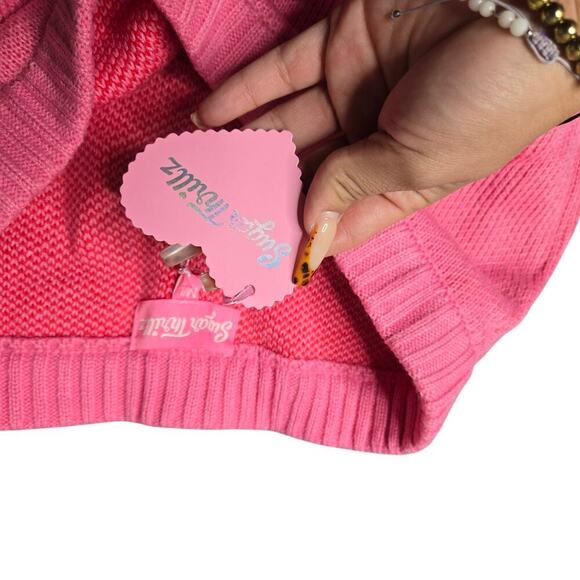 Sugar Thrillz Knit Heart Pink Skirt Set Size: M/L - Picture 3 of 9